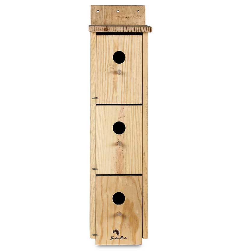 Caja nido de madera triple para colonia de gorriones