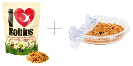ILR-1 Comida especial para petirrojos y mirlos 500 g. con ILR-TT Comedero ventana 