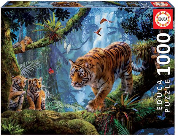 Puzzle 1000 Tigres en el árbol
